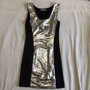 silver disco mini dress